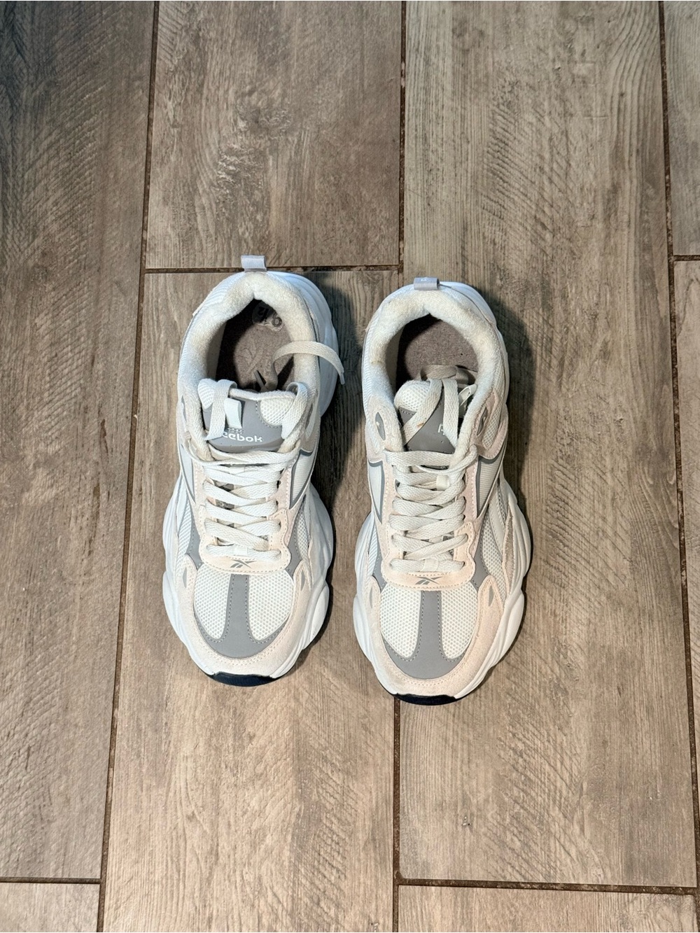 Reebok White and Cream Low-Top Athletic Sneaker